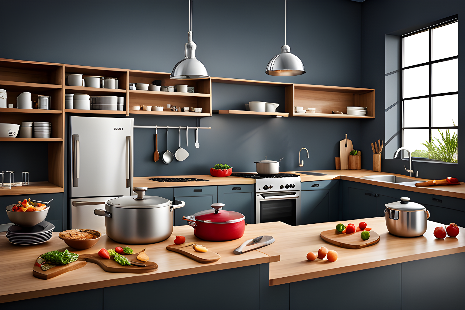 Background of kitchen appliances